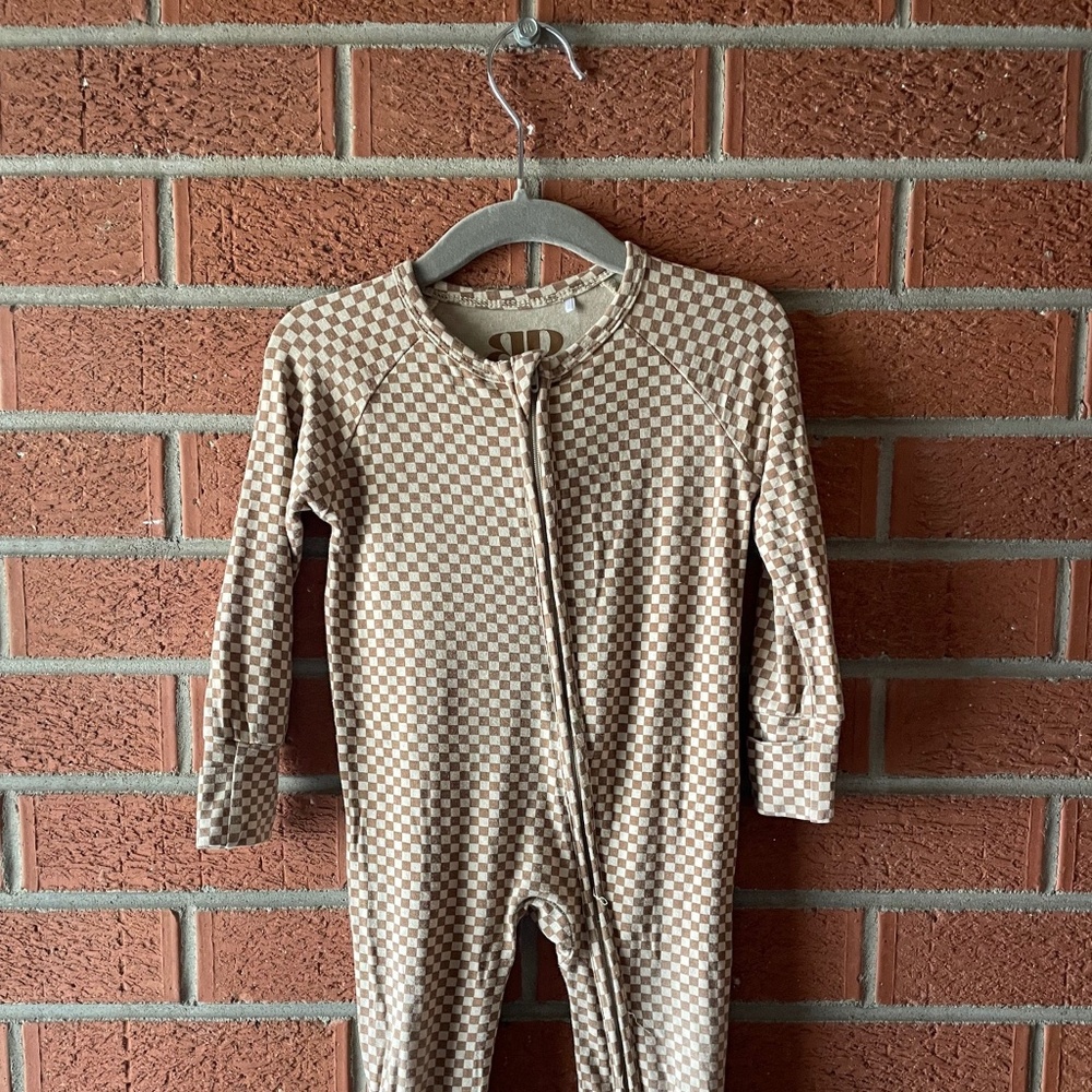 Brixton Phoenix Brown Check | Bamboo Zip Romper